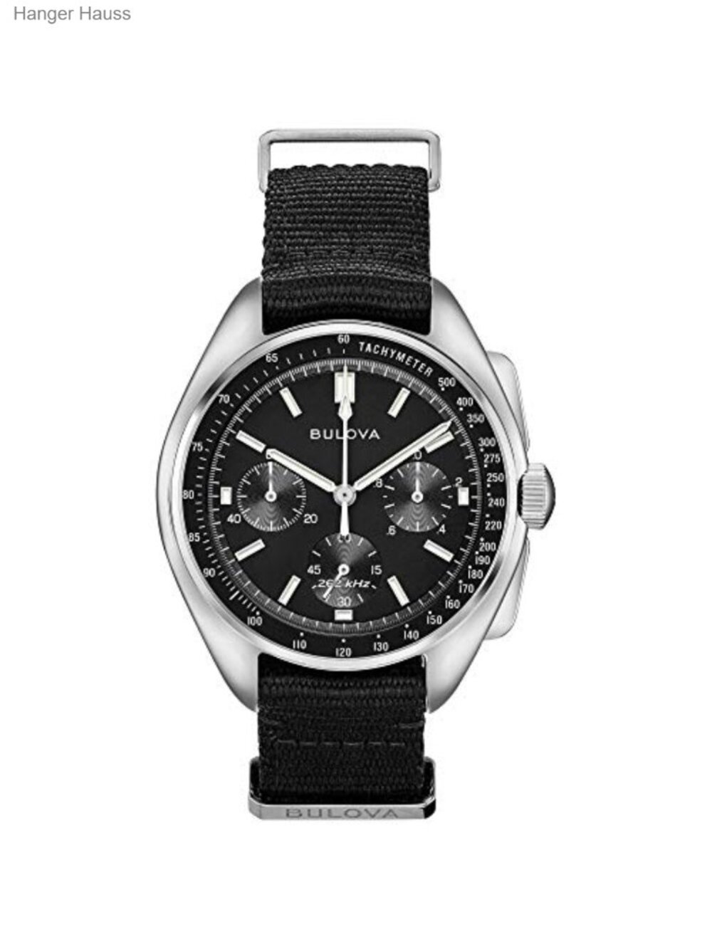 Men's Lunar Pilot Chronograph Quartz Stainless Steel Watch with Black Nylon